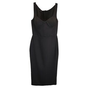 Alex Perry Pagett Midi Sweetheart Neck Dress in Black Viscose